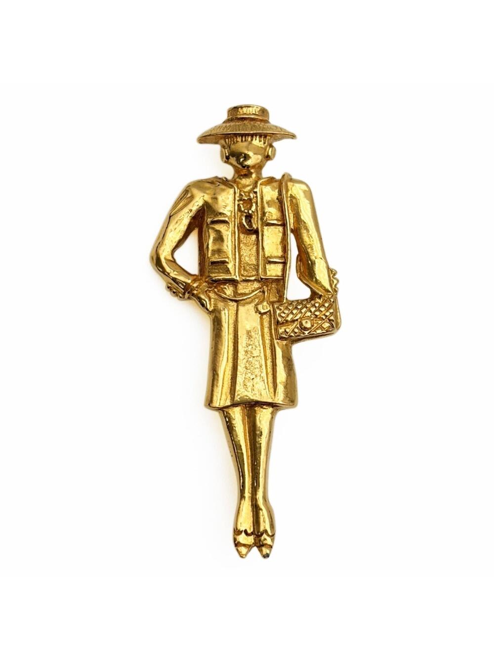 Chanel Mademoiselle Brooch Gold #357895C57B